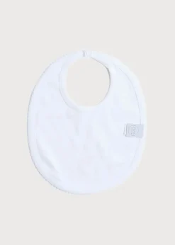 BOY Pepa London White Bib with Pink Embroidered Rocking Horse
