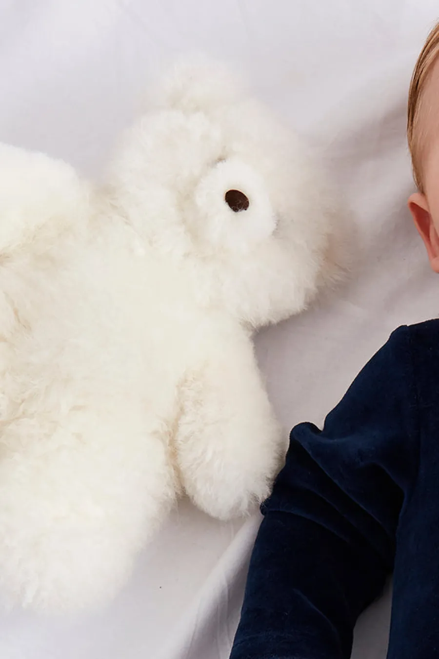 BOY Pepa London White Teddy Bear (100% Alpaca Fur)