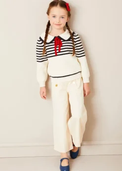 Pepa London Wide Leg Front Button Trousers in Beige (2-10yrs)