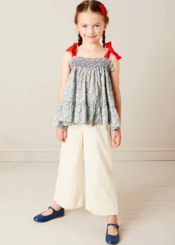 Pepa London Wide Leg Front Button Trousers in Beige (2-10yrs)