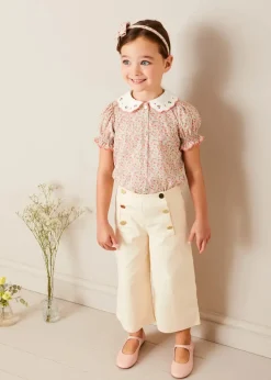 Pepa London Wide Leg Front Button Trousers in Beige (2-10yrs)